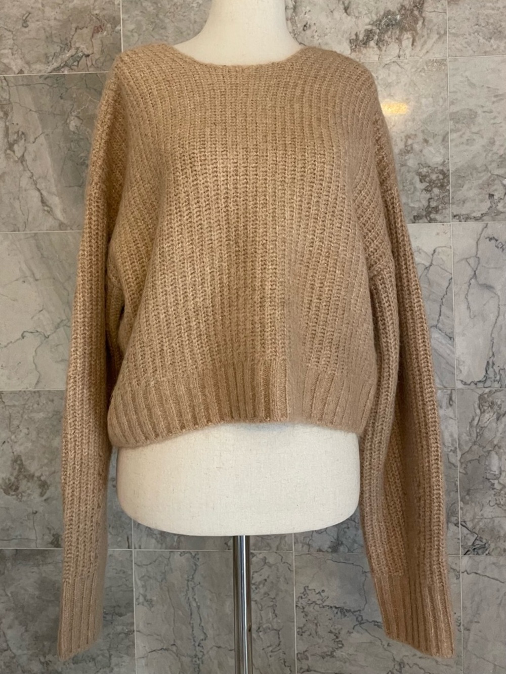 WAYF Ribbed Twist Back Sweater - Picture 2 of 8